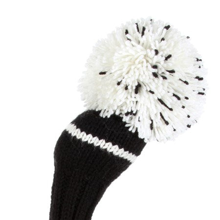 Black & White Driver Headcover, 1 Stripe, Large Pom