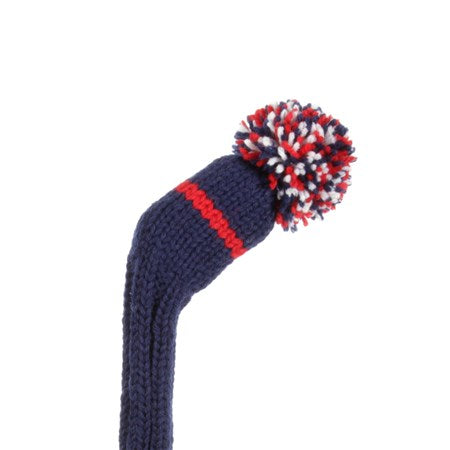 Navy & Red Hybrid Headcover, 1 Stripe, Small Pom