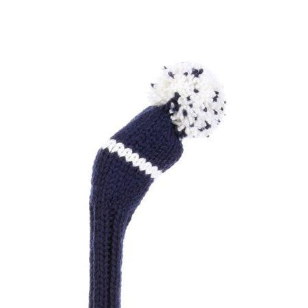Navy & White Hybrid Headcover, 1 Stripe, Small Pom